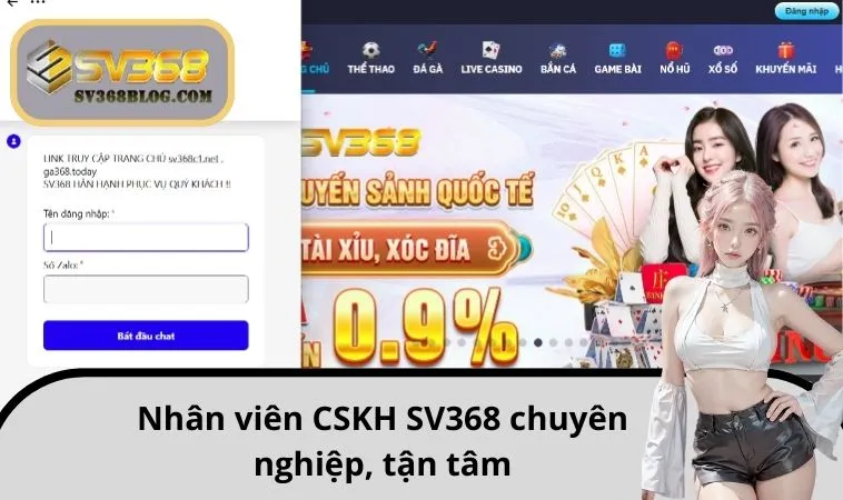Nhân viên CSKH SV368 chuyên nghiệp, tận tâm