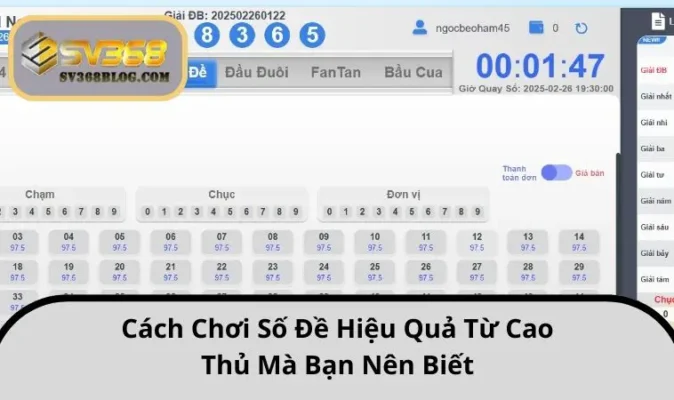 Cách chơi số đề