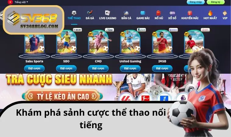 Khám phá sảnh cược thể thao nổi tiếng