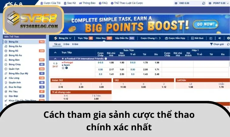 Cách tham gia sảnh cược thể thao chính xác nhất