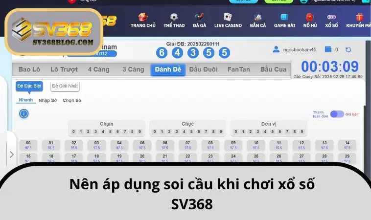 Nên áp dụng soi cầu khi chơi xổ số SV368